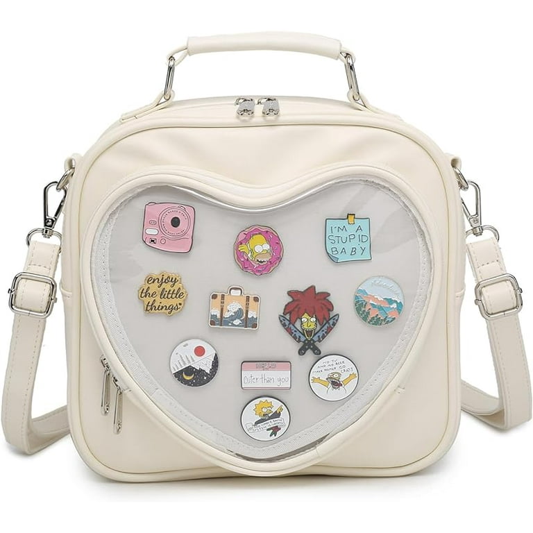 Ita Bag Multi Purpose Backpack Crossbody Heart Purse Kawaii Pin Display Bag for Cosplay