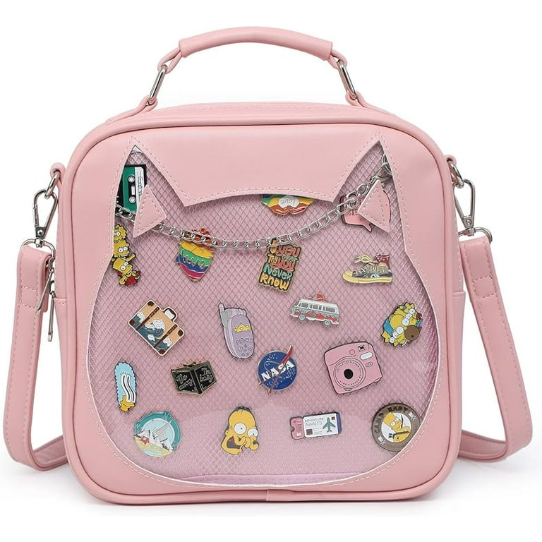 ITA Bag with Insert, ITA Backpack, ITA Bag Crossbody, Ita Bag Insert, Cute Ita Bag, Clear Vinyl top Display Window and Insert for Pin Display