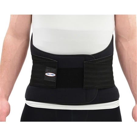 Ita-Med 12 in. Extra Strong Lumbo-Sacral Support, Black - Extra Large