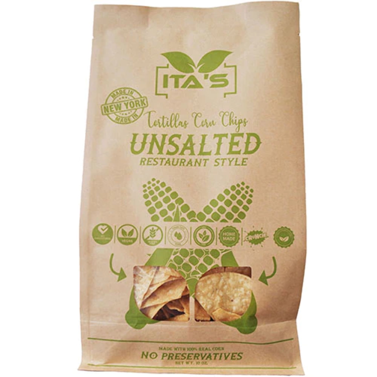 Ita's Unsalted Corn Chips / 10 oz