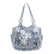 Ita shoulder bag Y2k JK Ita Bag Cute Bow Tie lace Handbag Transparent Window Anime Display Bag with Lace Bow