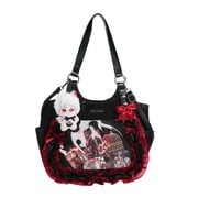 Ita shoulder bag Y2k JK Ita Bag Cute Bow Tie lace Handbag Transparent Window Anime Display Bag with Lace Bow