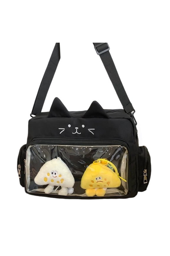 Itabag Crossbody Bag with Clear Window Shoulder Bags Fashion Aesthetic Pin Display Satchel for Everyday Use