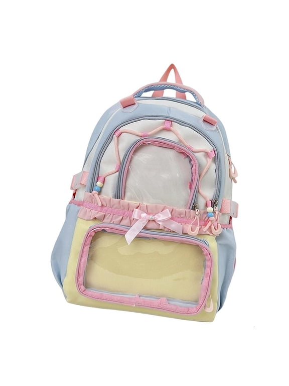 Itabag Pin Display Backpacks with Insert,Lovely Aesthetic Backpack for Anime Cosplay School itabag Backpack Daypack