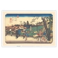 thumbnail image 1 of Itabashi Station - from Sixty-nine Stations of Kiso Road - Vintage Japanese Ukiyo-e Woodblock Print by Hiroshige, Eisen c.1800s - Master Art Print (Unframed) 12in x 18in, 1 of 4
