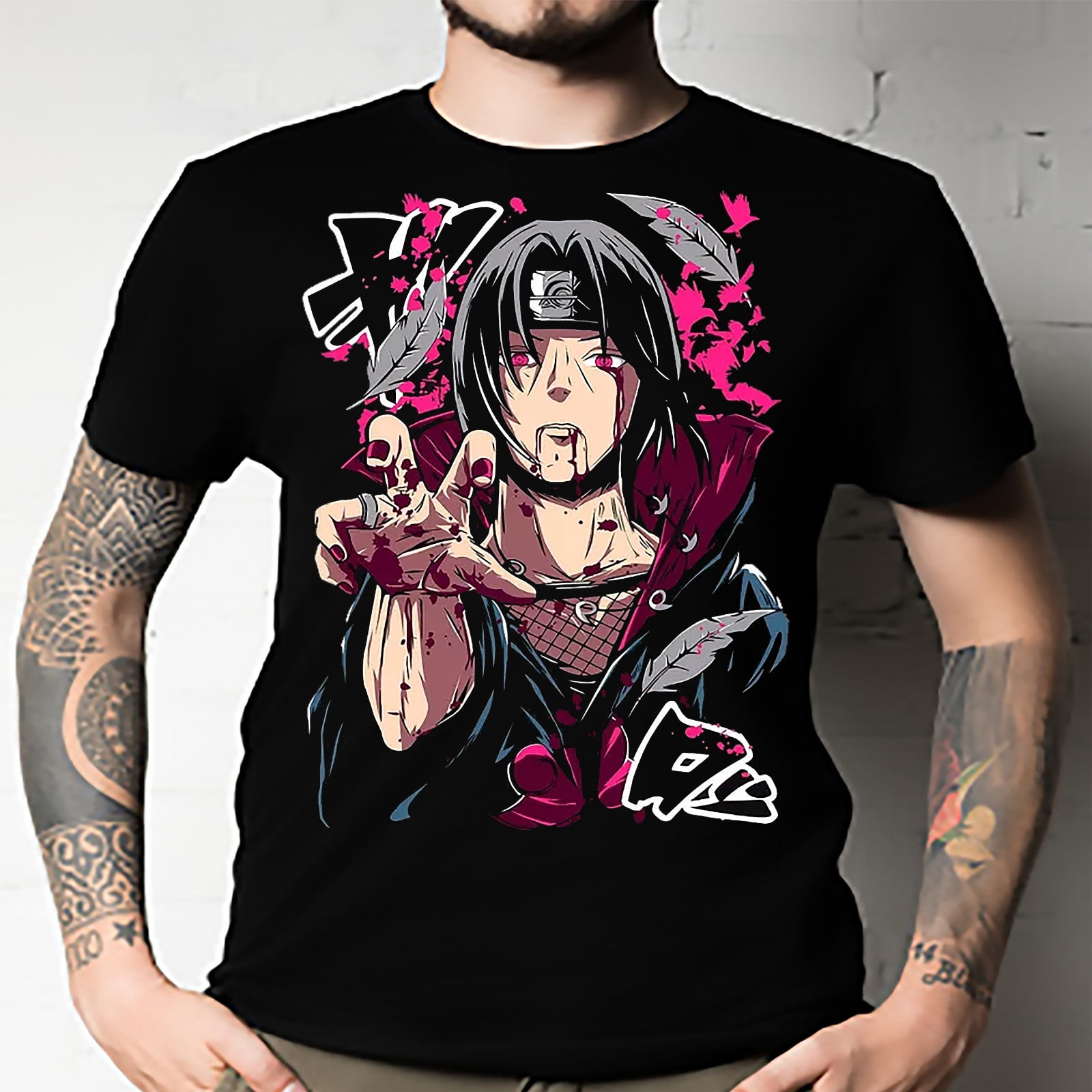 T-shirt Naruto Itachi Uchiwa - Manga - Taille Du 1M Au 6XL