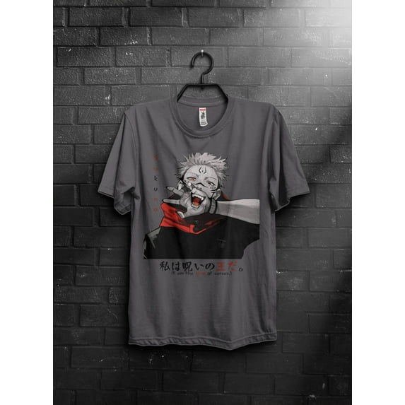 Itadori Sukuna T-shirt, Jujutsu Kaisen Manga Anime Shirt,Dark Heather color,size 2XL