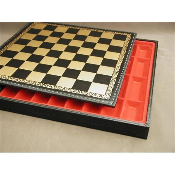 Ital Fama 221GN Pressed Leather Chess Board and Chest