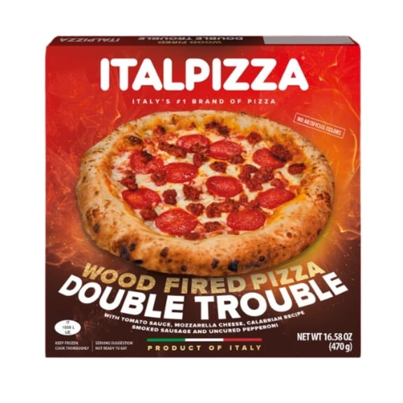Italpizza Wood Fired Double Trouble Frozen Pizza, 16.58 oz Product of Italy