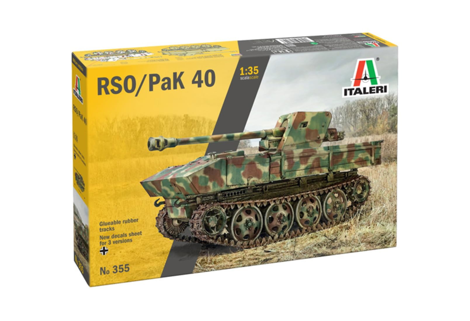 Italeri 0355 1:35 7.5 cm RSO with PAK40 - Faithful Replica, Model Building, Plastic Kit, Tank K
