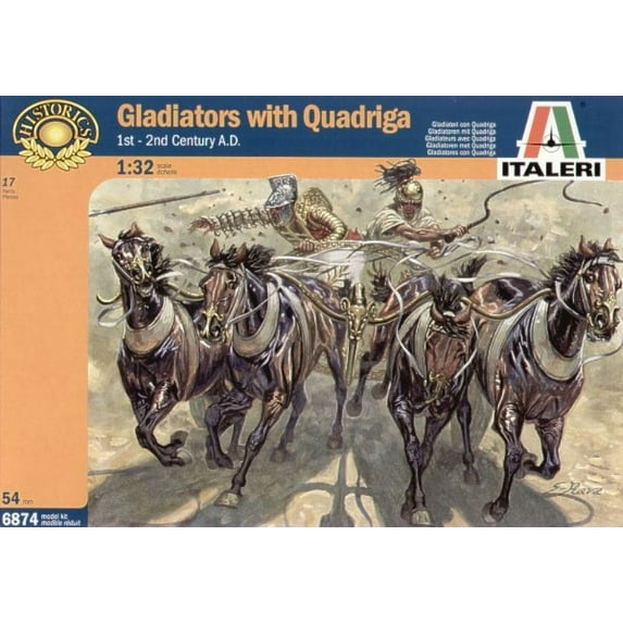 Italeri 1:32 54mm 1st-2nd Century A.D Gladiators w/ Quadriga Figure Kit #6874