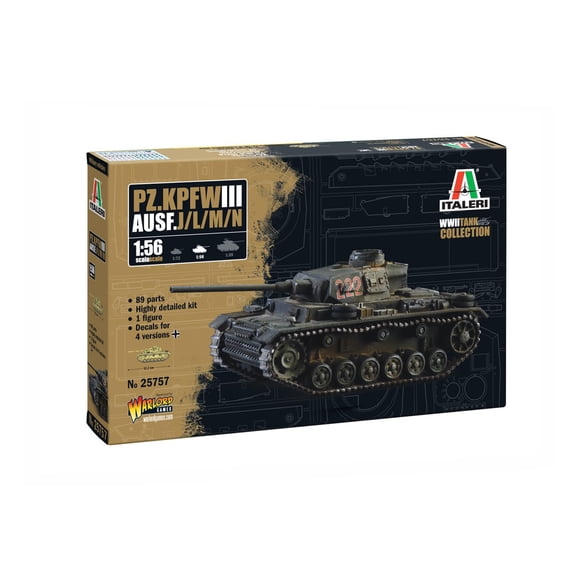 Italeri 25757 Pz.Kpfw. III Ausf. J/L/M/N, standing model building, crafts, hobby, gluing, plast