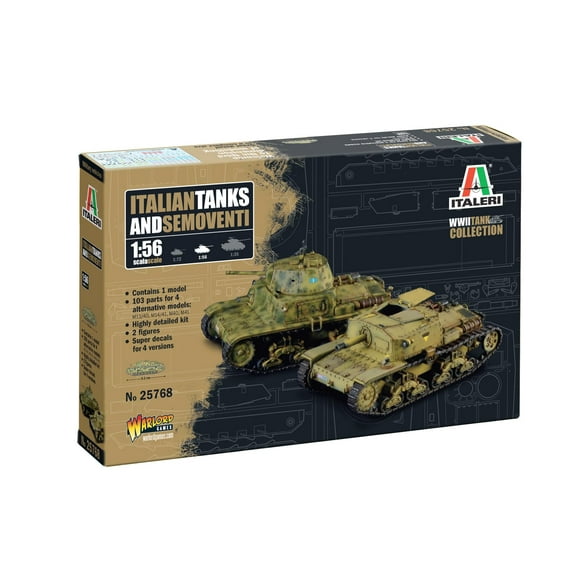 Italeri 25768 1:56 Italian Tanks & Semoventi Model Building Kit, Standing Model Building, Craft