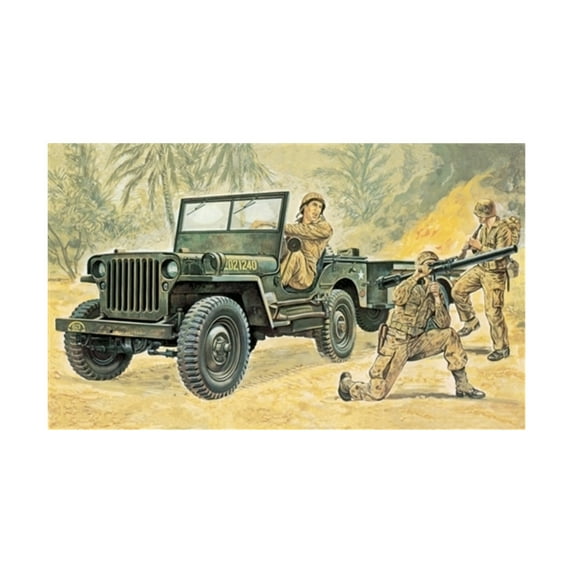 Italeri 314 Willys MB Jeep with Trailer 1/35 Scale Plastic Model Kit
