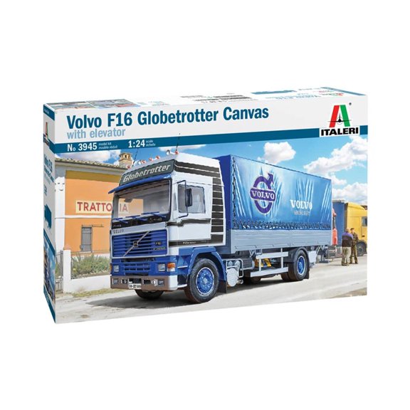 Italeri 3945S 1:24 Volvo F16 Tarpaulin with Lift, Model Building, Kit, Stand Model Making, Crafts, Hobby, Gluing, Plastic Construction Kit, Detailed