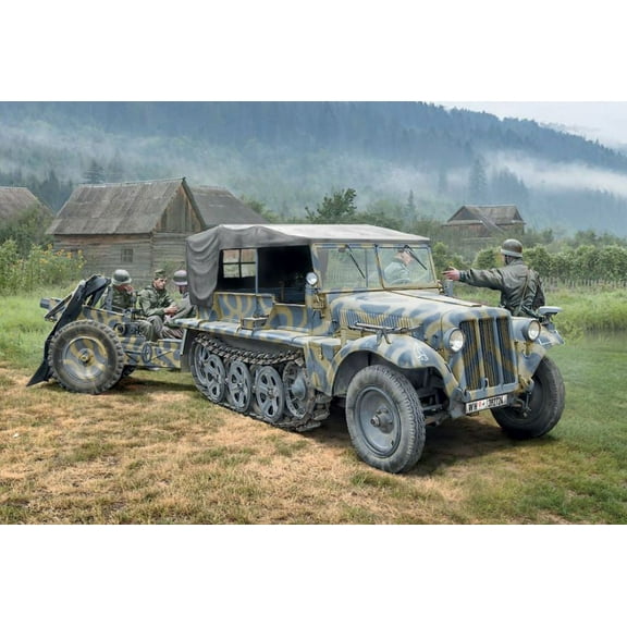 Italeri 6595 Sd.Kfz.10 Demag D7 with 7.5cm lelG 18 & Crew 1/35 Scale Model Kit