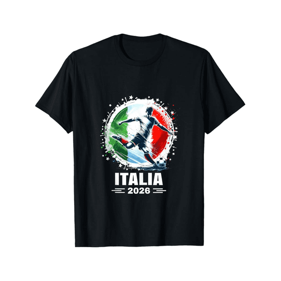 Italia 2026 Soccer Fan Graphic T-Shirt - Retro Italy Football Player Sports Tee for Men and Women - Distressed Italian Flag Athletic Apparel