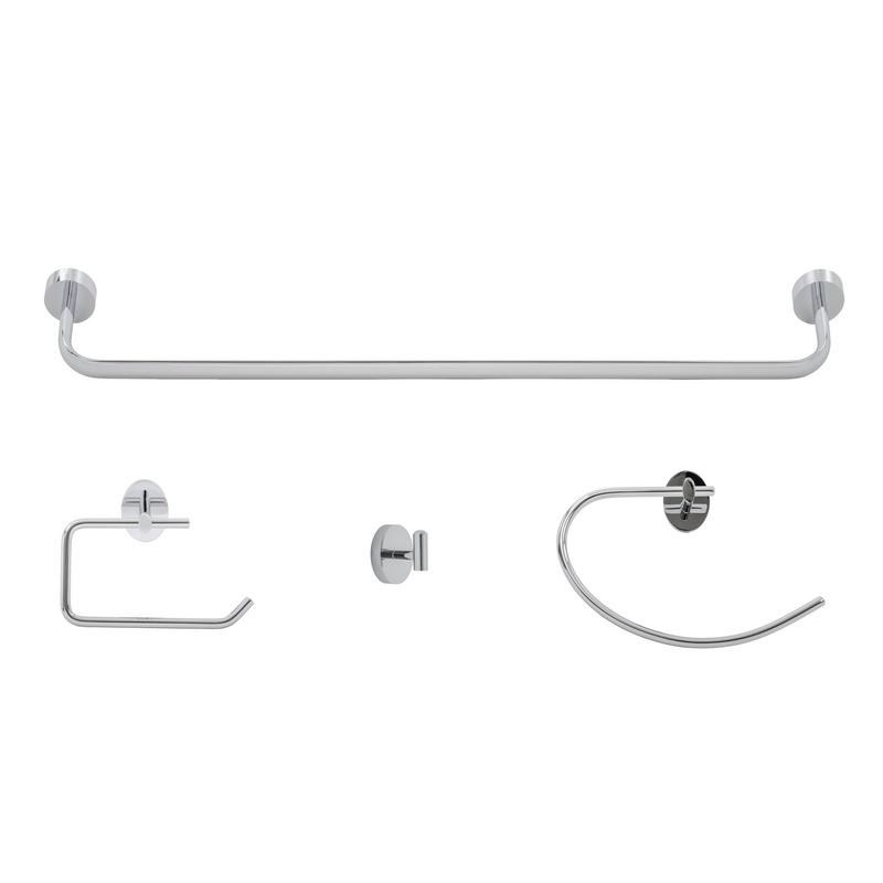 Italia Amalfi Series 4 Piece Polished Chrome Bathroom Accessory Set