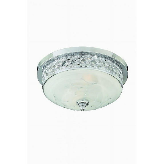 Italia Collection Flush Mount D18in H7in Lt:2 Chrome Finish (Swarovski@ Elements Crystal Clear) by Elegant 4720F18C/SS in Chrome Finish