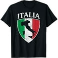 thumbnail image 1 of Italia Crest Map Italy Italian Flag Retro Distressed Men T-Shirt Black X-Large, 1 of 4