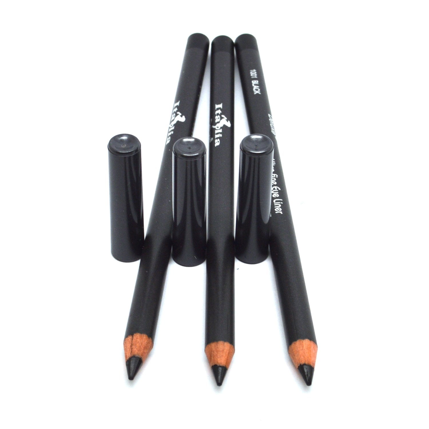 Italia Deluxe 3 of [ 1001 Black ] Ultra Fine Eye liner Pencil Lip