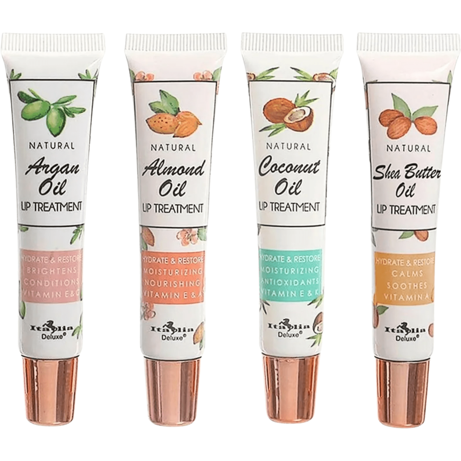 Italia Deluxe 4 Moisturizing Natural Oil Lip Treatment Lip Gloss with