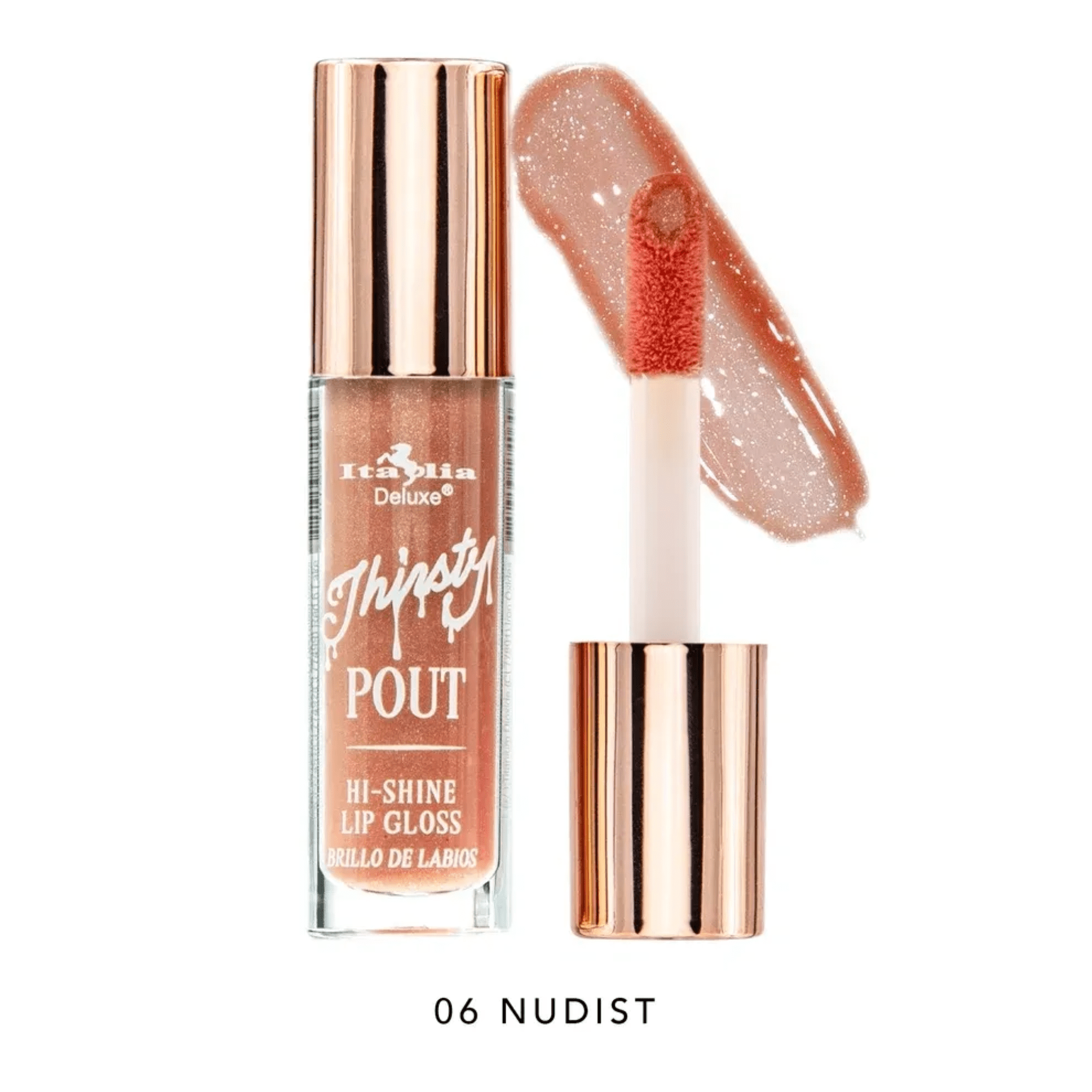 pure nudism 06 Italia Deluxe Thirsty Pout Hi-Shine Lip Gloss Women's Tinted Translucent  Gloss (06 - Nudist) - Walmart.com