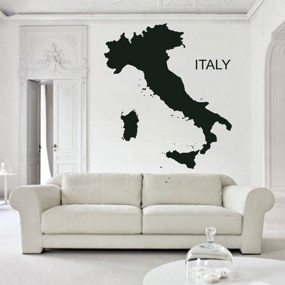 Italia Europe Venice Rom Milan Italy Map Country Wall Decals Vinyl Home Decor Living Room Sticker Removable Mural Wallpaper 42x48cm