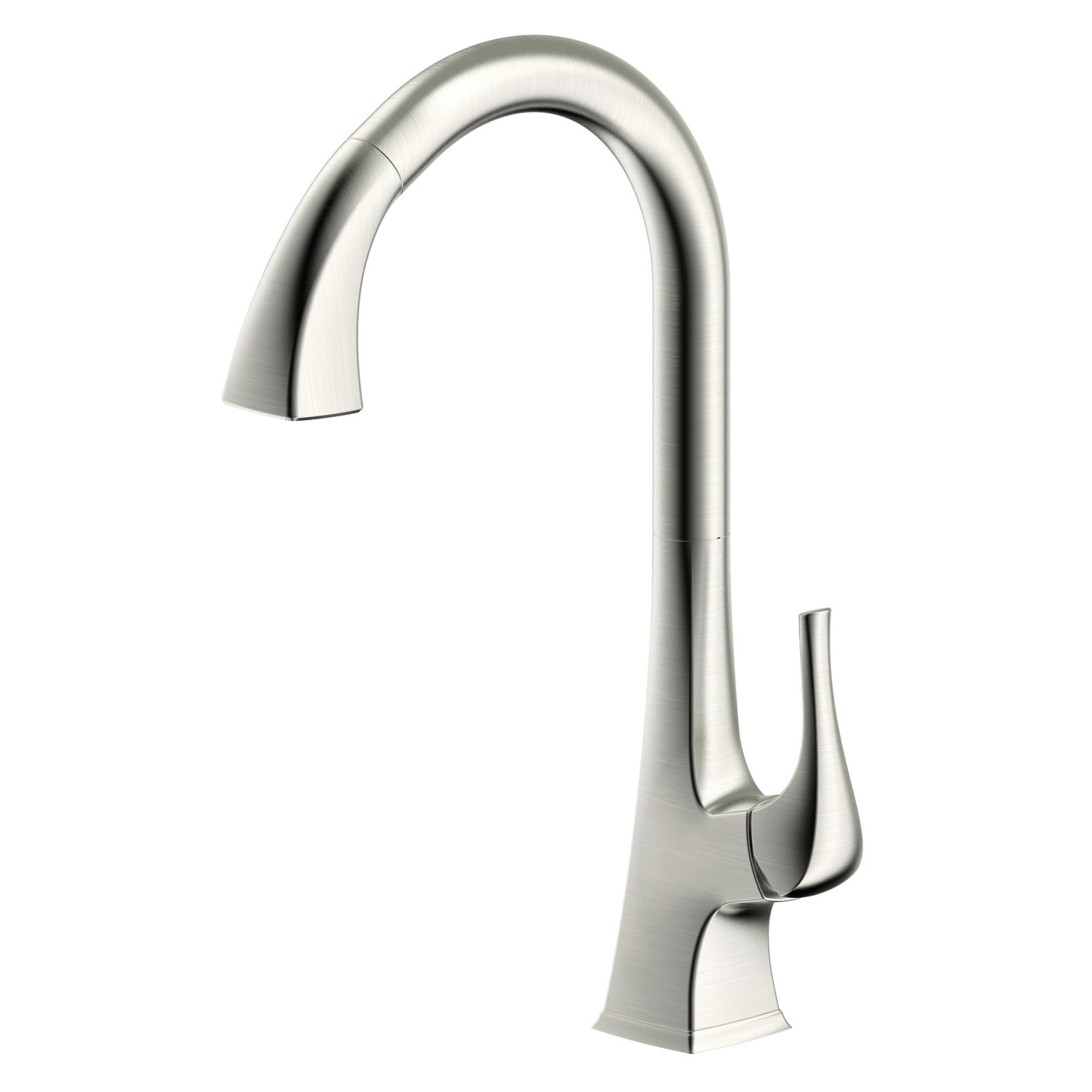 Italia Faucets Varenne Single Handle Single Hole Pull-Down Kitchen Faucet Brushed, Nickel Finish