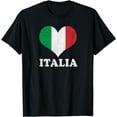 thumbnail image 1 of Italia Flag Italy Italian Heart Love Family Vintage Fade T-Shirt, 1 of 4