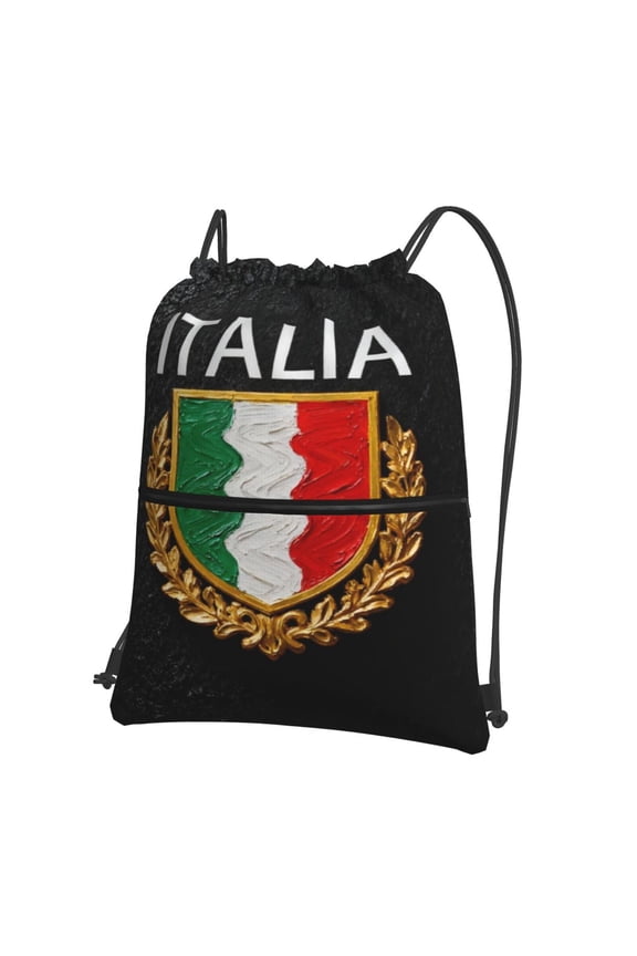 Italia Italian Italy Drawstring Backpack Bag Water Resistant Yoga Shopping Cinch Bag Sackpack For Men Women