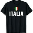 thumbnail image 1 of Italia Italian Italy Flag Italiana Gift Italiano Scudetto T-ShirtMen and women, Black T-shirt, size: Extra large, 1 of 4