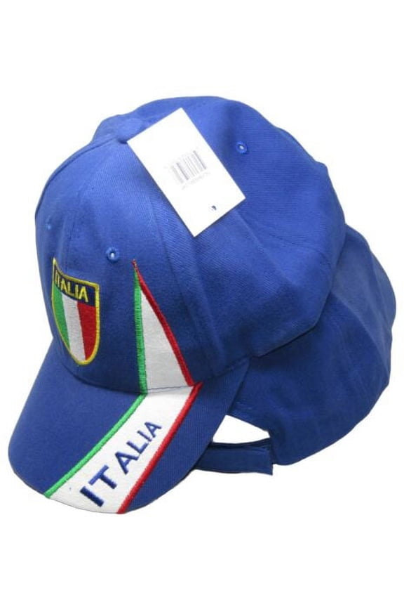 Italia Italy Country Royal Blue Embroidered Adjustable Cap Hat (RUF)