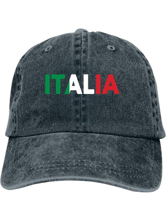 Italia Italy Italian Flag Baseball Cap Vintage Adjustable Washed Hats Cowboy Hats Denim Dad Hat for Men Women Boy Girl