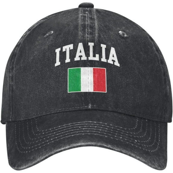 Italia Italy Italian Flag Cowboy Hat Men Vintage Baseball Cap Women Trucker Hat Dad Hat Adjustable Snapback Hat Black