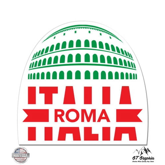 Italia Roma - 3" Vinyl Sticker - For Car Laptop I-Pad Phone Helmet Hard Hat - Waterproof Decal