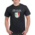 thumbnail image 1 of Italia Shield Flag Design Men T-Shirt, Male Medium, 1 of 4