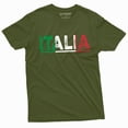 thumbnail image 1 of Italia T-Shirt Italy Flag Coat Of Arms Tee Shirt Repubblica Italiana Italian Heritage Tee (Xx-Large Military Green), 1 of 6