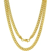 ITALIAN 14K Solid Yellow Gold Cuban Link Curb Chain Necklace for Men & Women Diamond Cut with Lobster Claw Clasp 14K Real Gold Chain Jewelry (2mm - 3MM)