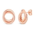 thumbnail image 1 of Italian 14k Rose Gold Shiny Modern Petite Double Eternity Circle Stud Earrings - Rose, 1 of 6