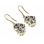 Italian 14k Two Tone Gold Heart Dangling Earrings 1.4 5.6 grams