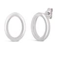 thumbnail image 1 of Italian 14k White Gold Bright Shine Petite Open Eternity Circle Stud Earrings - Shiny Petite, 1 of 4