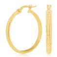 thumbnail image 1 of Italian 14k Yellow Gold Bamboo 2.6mm 1" Diameter Round Hoop Earrings 1.4 grams, 1 of 5