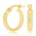 thumbnail image 1 of Italian 14k Yellow Gold Polished Waffle Snare Design Small Hollow Hoop Earrings, 1 of 5