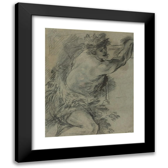 Italian 17th Century (Neapolitan) 12x14 Black Modern Framed Museum Art Print Titled - Bacchus