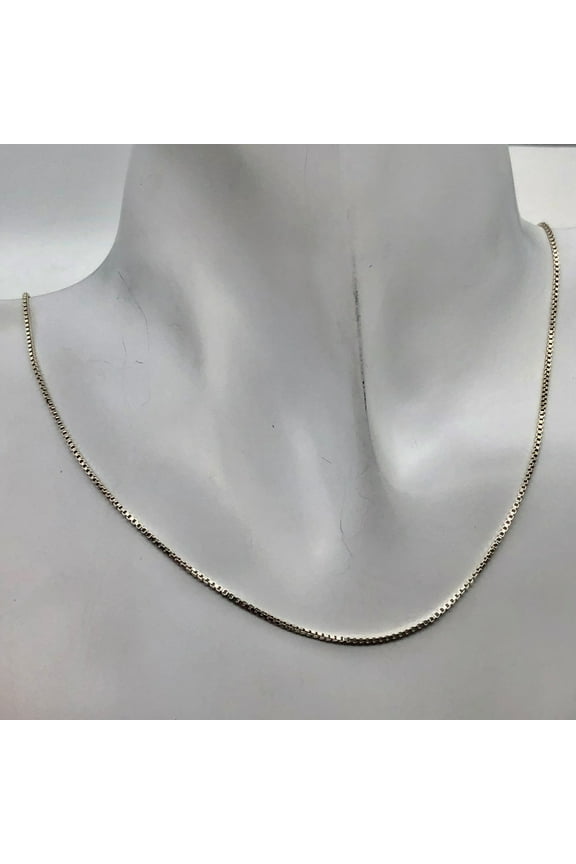 Italian 20" Sterling Silver Fine Box Chain Necklace 1mm