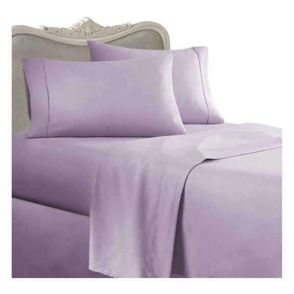 Italian 200 Thread Count 100% Egyptian Cotton Sheet Set DEEP Pocket, Full, Lavender Solid, Italian Finish