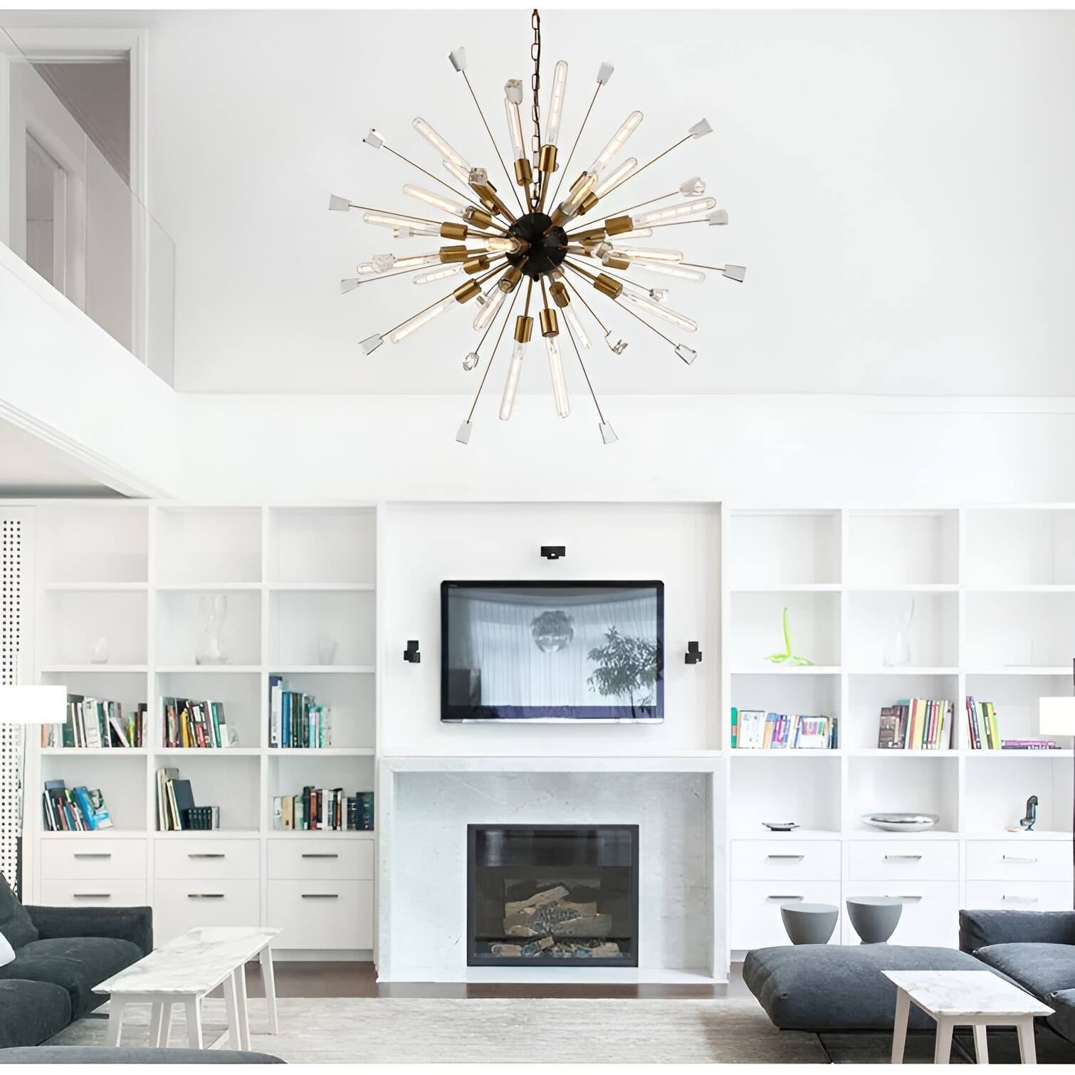 Black and Gold 24-Light Crystal Sputnik Chandelier
