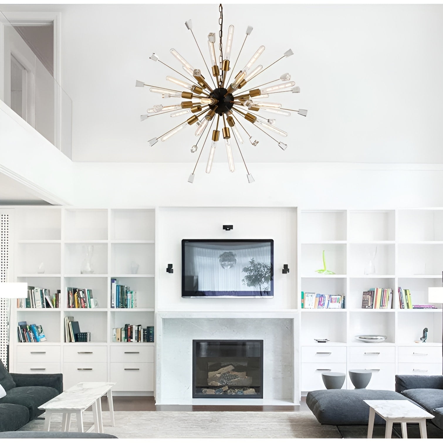 Black and Gold 24-Light Crystal Sputnik Chandelier