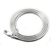 SILVER INSANITY Italian 2mm Sterling Silver Snake Chain Necklace